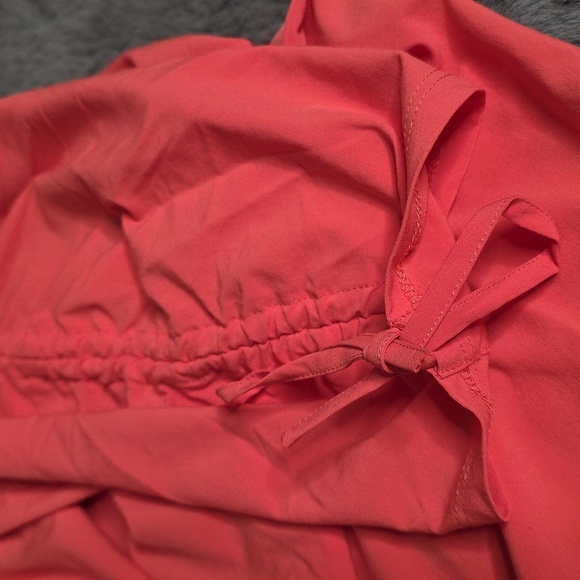 Chico's  Pink Coral Henley Short Sleeve Fun Tie Sleeves Size 2 / Large 12/14 - Picture 10 of 10